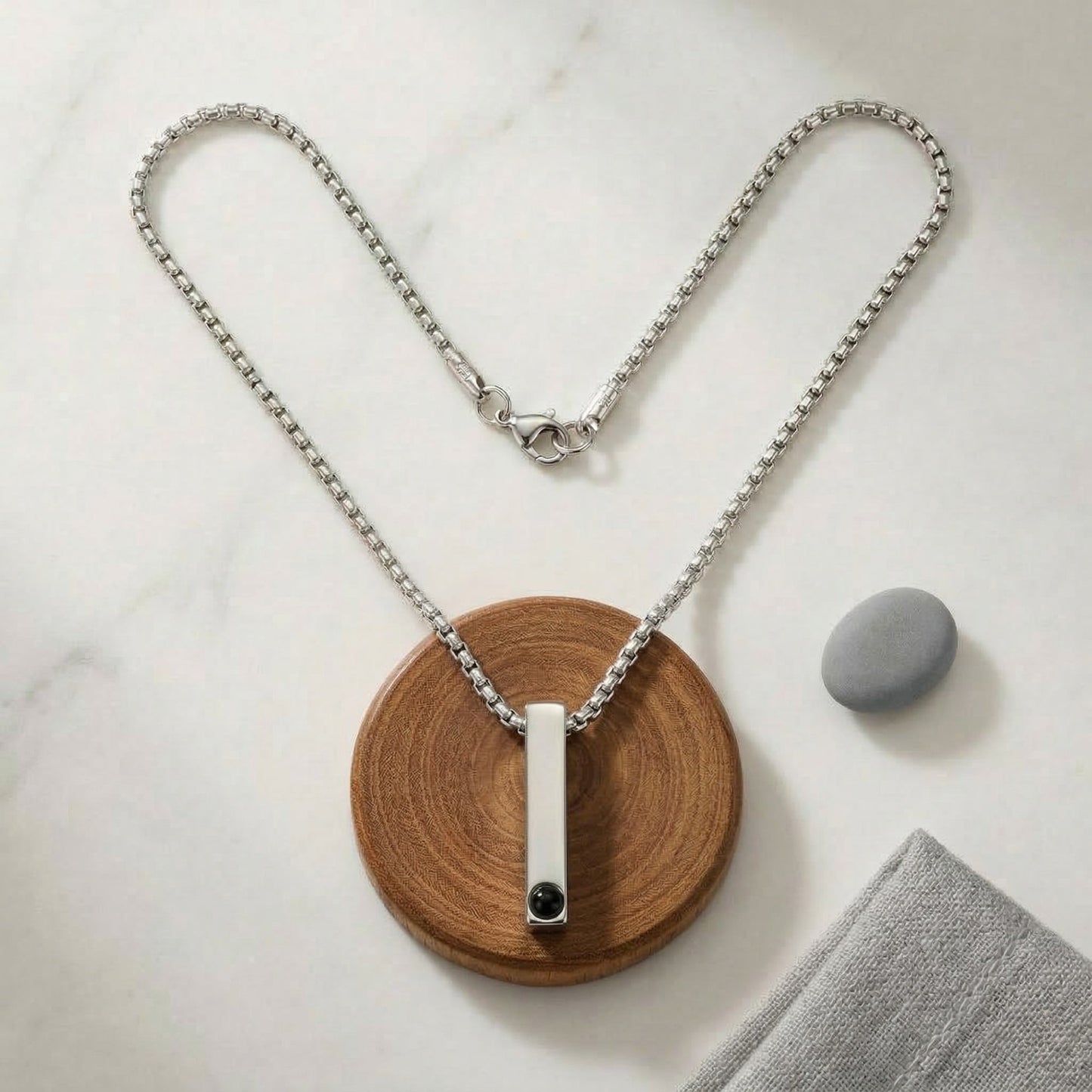 Pursonalised Photo projection Bar Necklace -SnapEyelet