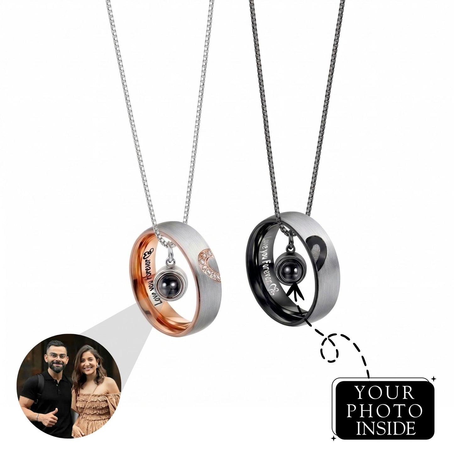 He & She Couple Necklace – Romantic Matching Gift for Him & Her SnapEyelet