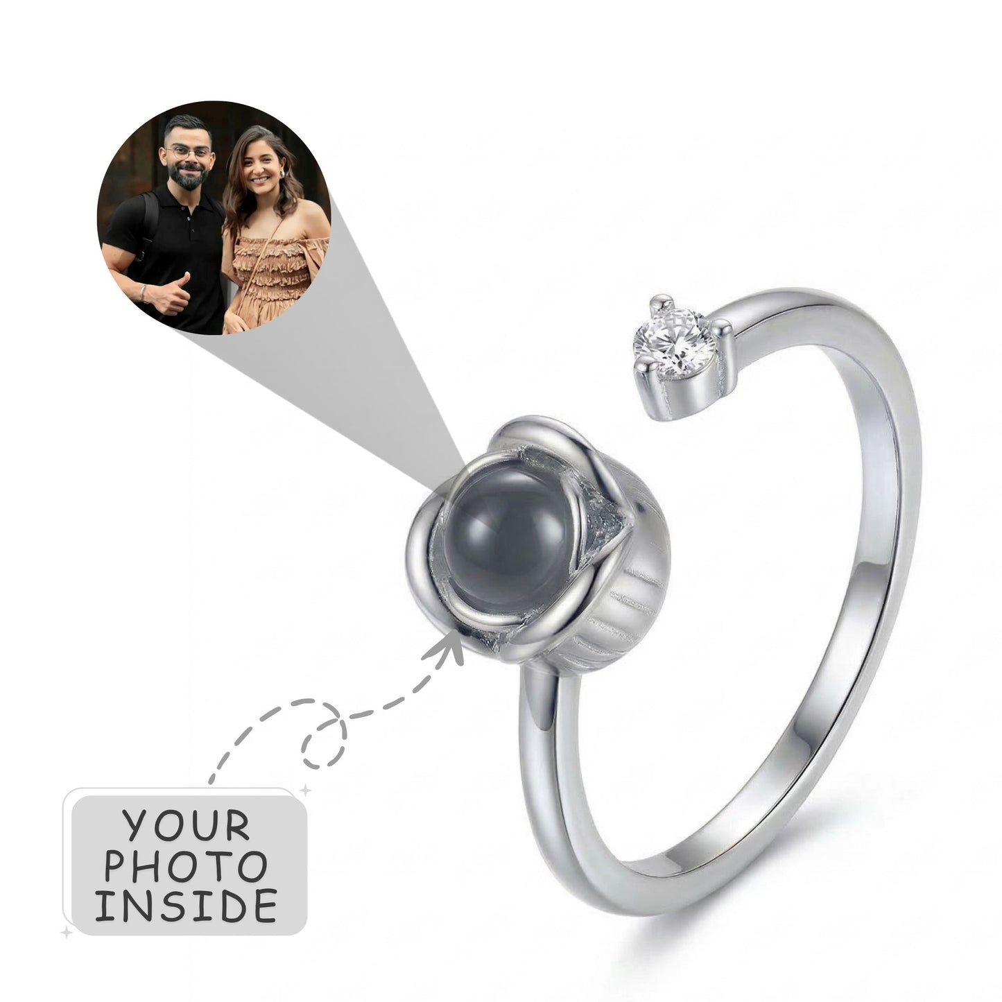 Rose Shape Adjustable Cuff Ring – SnapEyelet