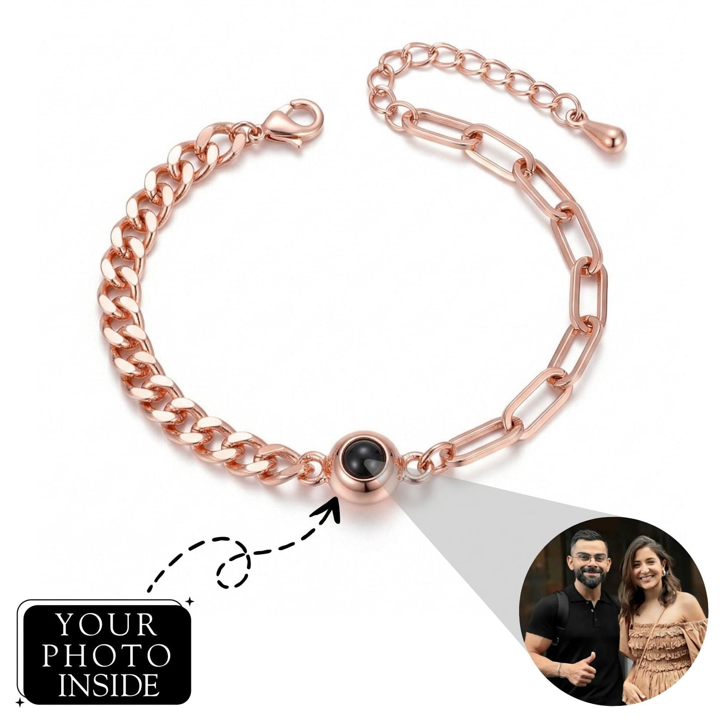 Men's Twice Link Chain Adjustable Bracelet SnapEyelet