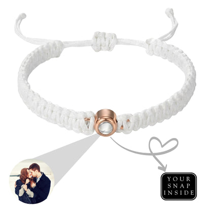 His/Her Braided Rope photo Projection DROP Bracelet- SnapEyelet