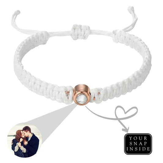 His/Her Braided Rope photo Projection DROP Bracelet- SnapEyelet