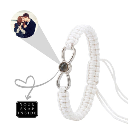 His/Her Braided Rope photo Projection INFINITE Bracelet- SnapEyelet