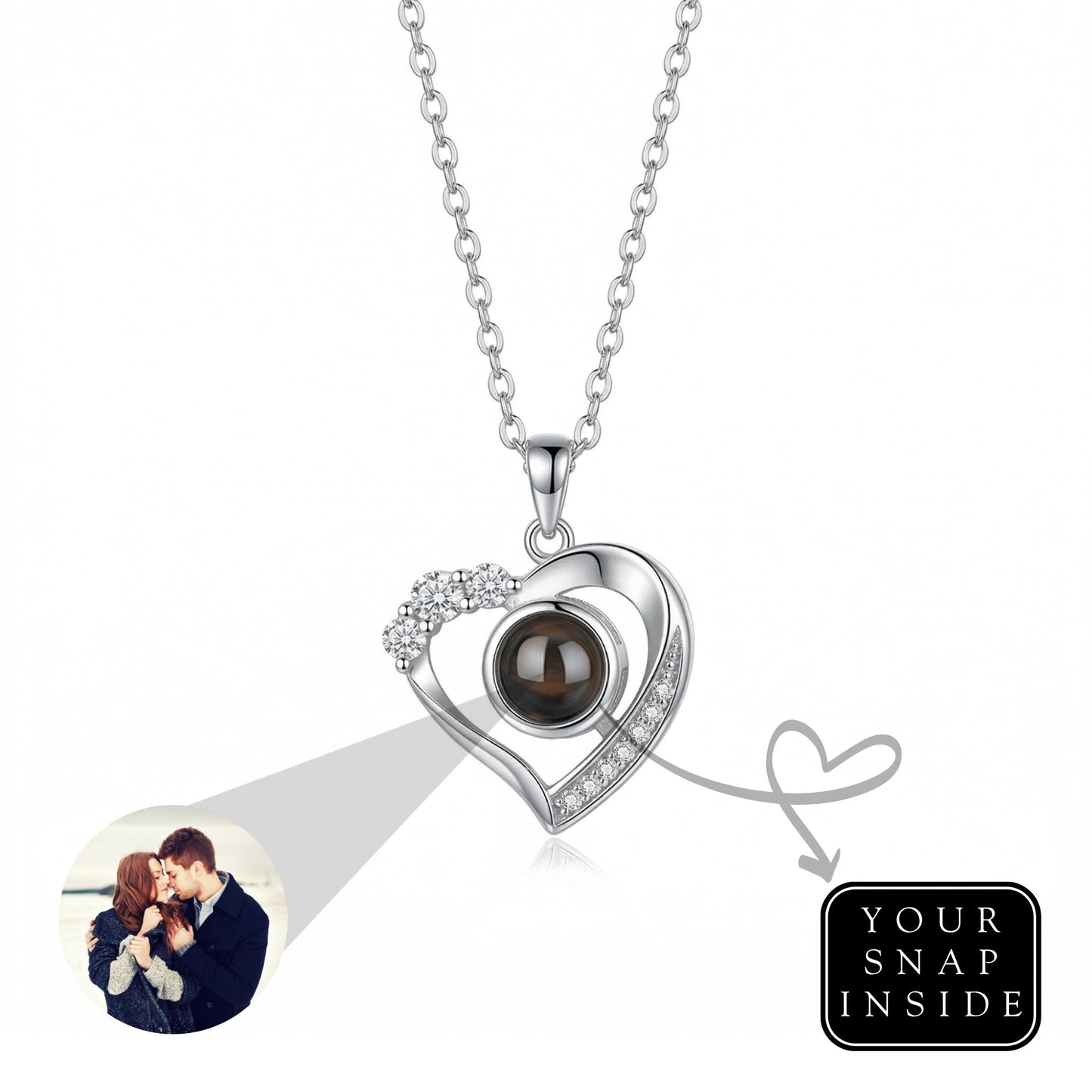 The Hidden Portrait projection twisted stone Necklace-SnapEyelet