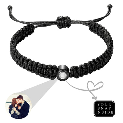 His/Her Braided Rope photo Projection DROP Bracelet- SnapEyelet