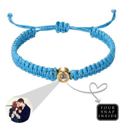 His/Her Braided Rope photo Projection DROP Bracelet- SnapEyelet