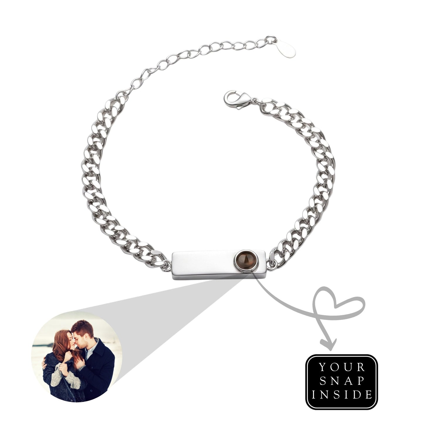 His/Her Hidden photo Projection Bracelet- SnapEyelet