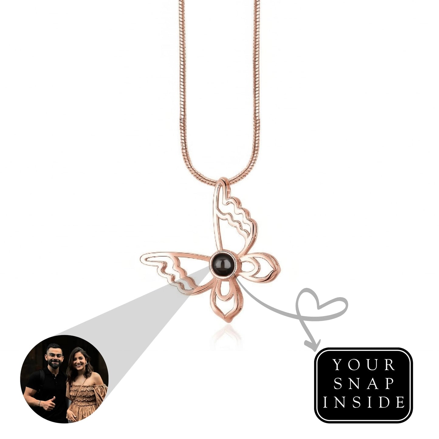 Elegant Butterfly “ Memory Projection Necklace-SnapEyelet