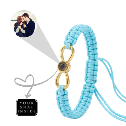 His/Her Braided Rope photo Projection INFINITE Bracelet- SnapEyelet