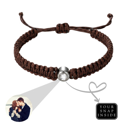 His/Her Braided Rope photo Projection DROP Bracelet- SnapEyelet