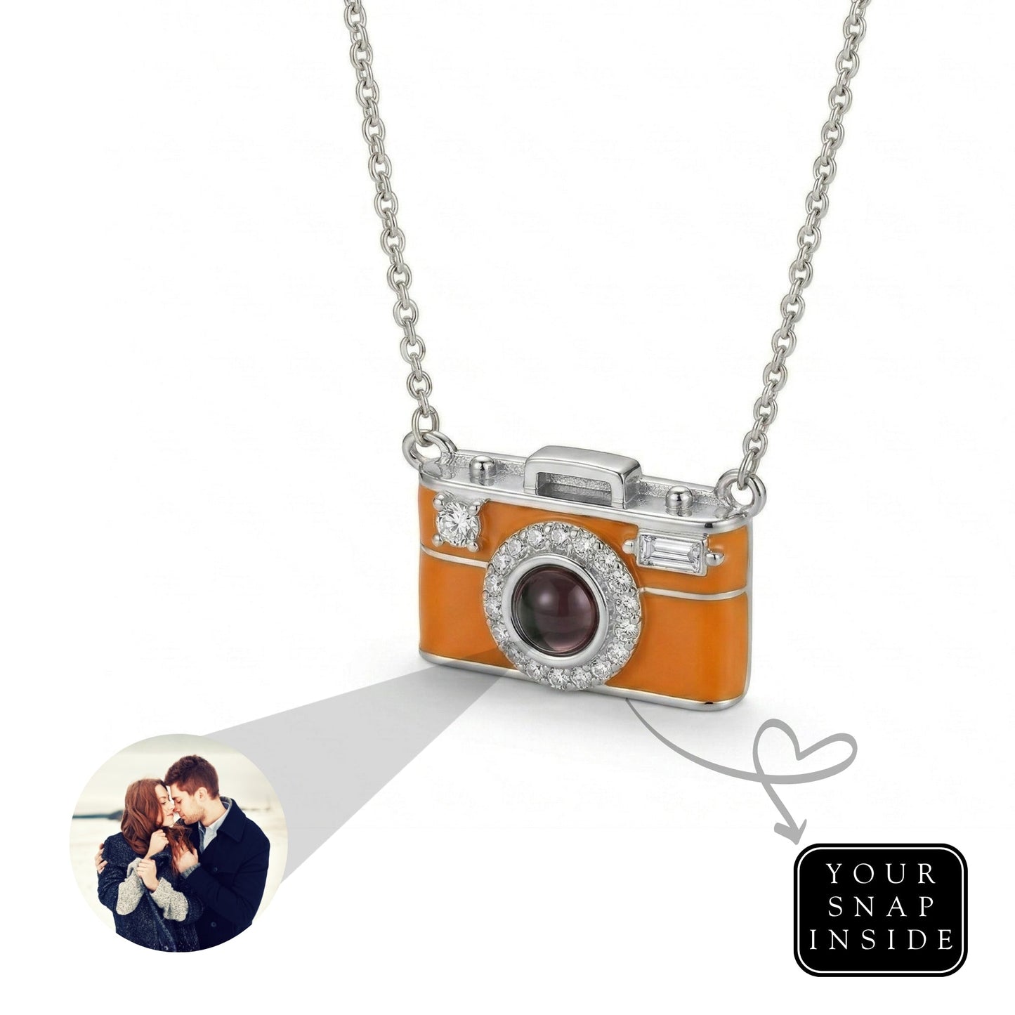 Camera style hidden photo projection Necklace- SnapEyelet