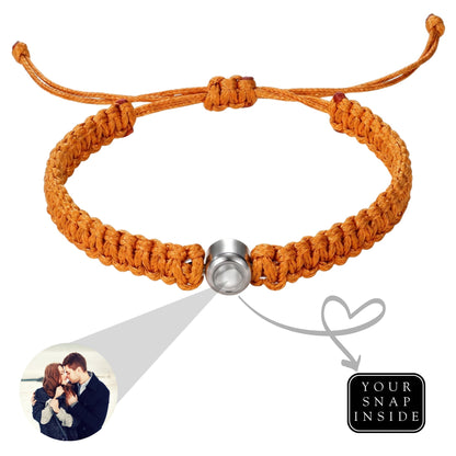 His/Her Braided Rope photo Projection DROP Bracelet- SnapEyelet
