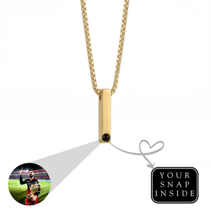 Pursonalised Photo projection Bar Necklace -SnapEyelet