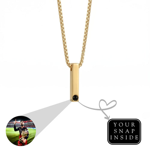 Pursonalised Photo projection Bar Necklace -SnapEyelet