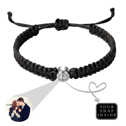 His/Her Braided Rope photo Projection DROP Bracelet- SnapEyelet