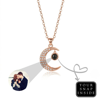 The Hidden Portrait projection moon Necklace