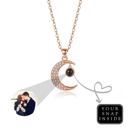 The Hidden Portrait projection moon Necklace