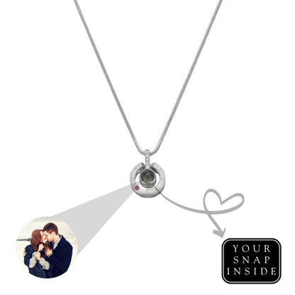 Roman  circle hidden photo projection Necklace-SnapEyelet