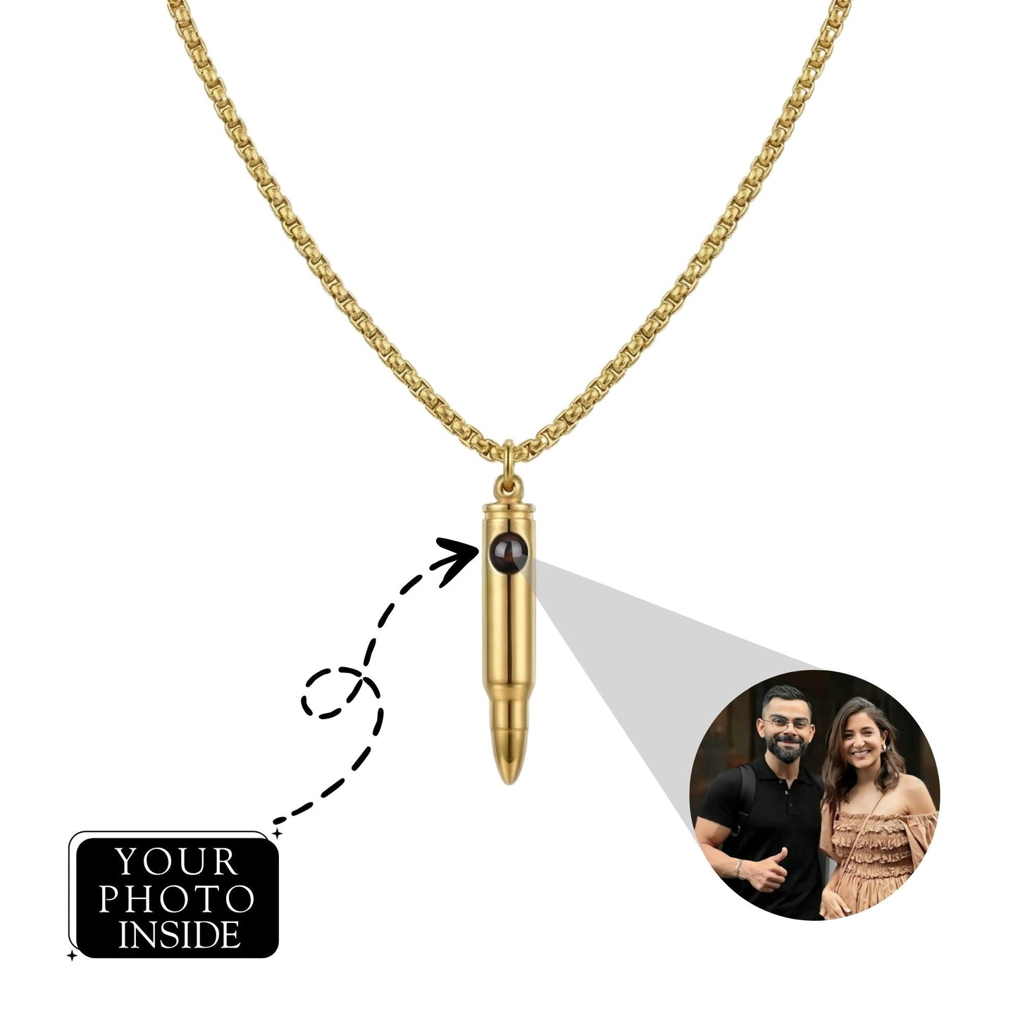 Men's Bullet Shape Necklace SnapEyelet