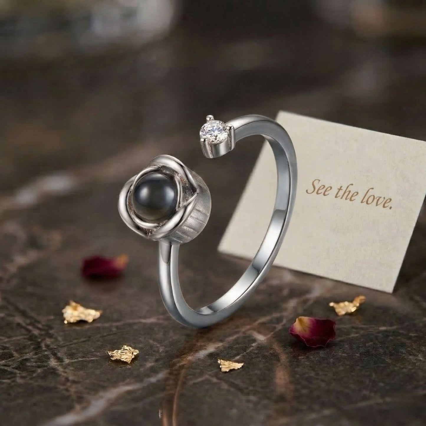 Rose Shape Adjustable Cuff Ring – SnapEyelet