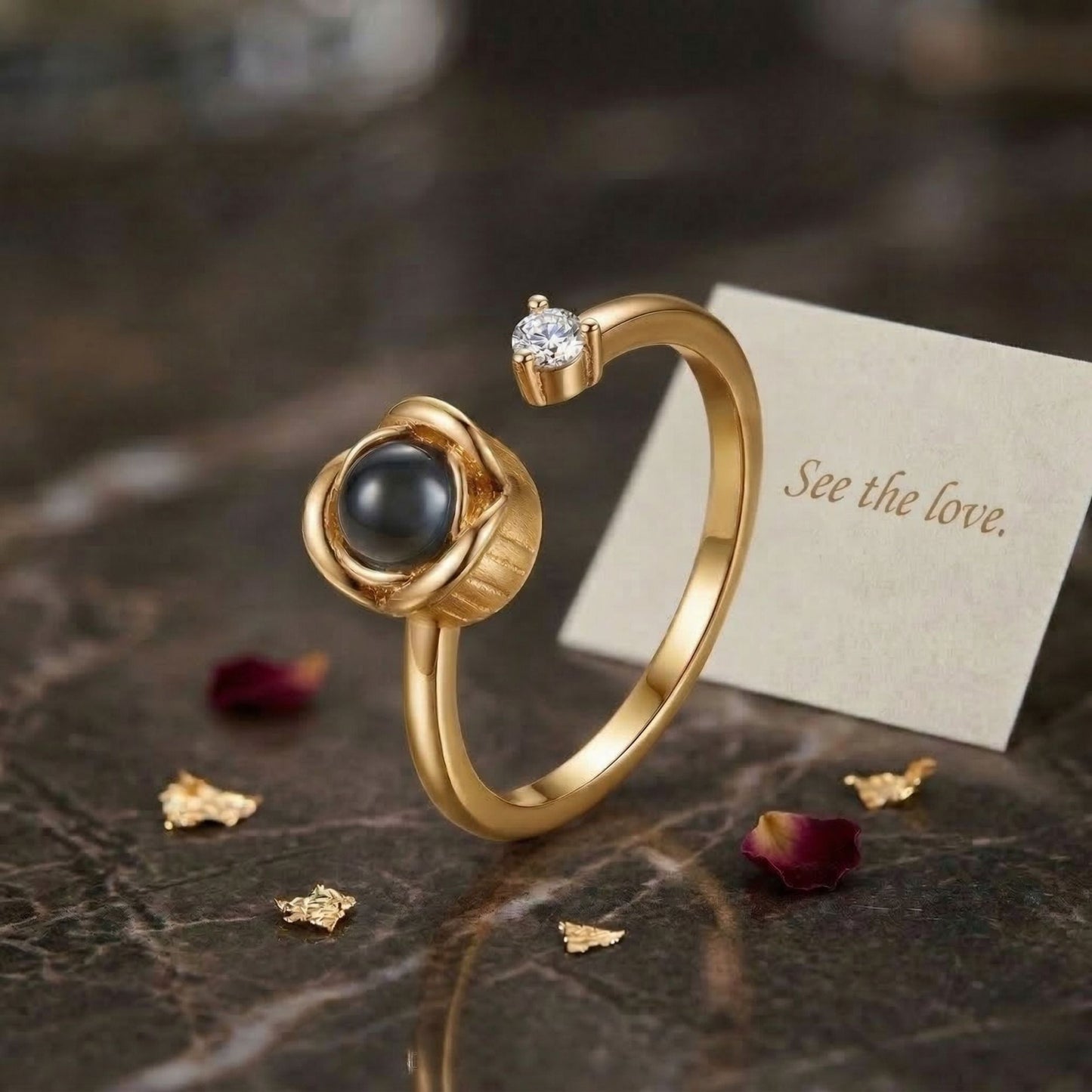 Rose Shape Adjustable Cuff Ring – SnapEyelet
