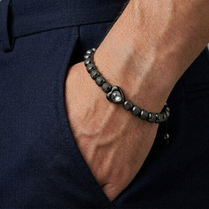 Titanium beads heart projection bracelet- SnapEyelet