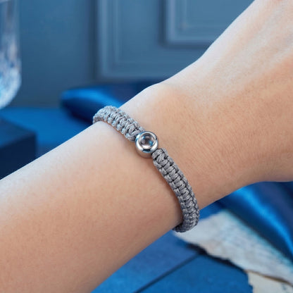 His/Her Braided Rope photo Projection DROP Bracelet- SnapEyelet