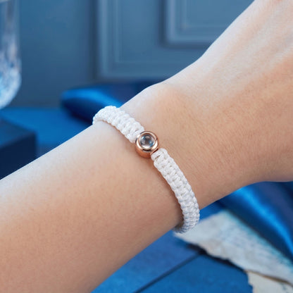 His/Her Braided Rope photo Projection DROP Bracelet- SnapEyelet