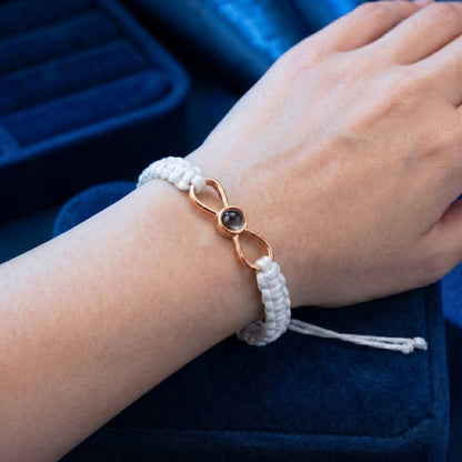 His/Her Braided Rope photo Projection INFINITE Bracelet- SnapEyelet