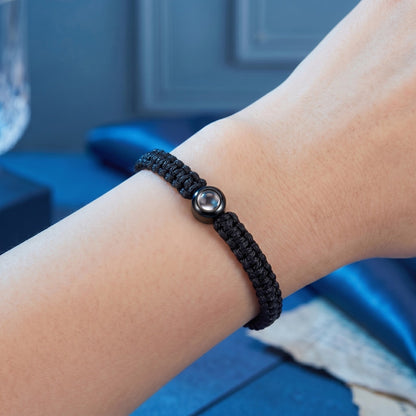 His/Her Braided Rope photo Projection DROP Bracelet- SnapEyelet