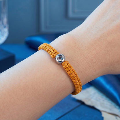 His/Her Braided Rope photo Projection DROP Bracelet- SnapEyelet
