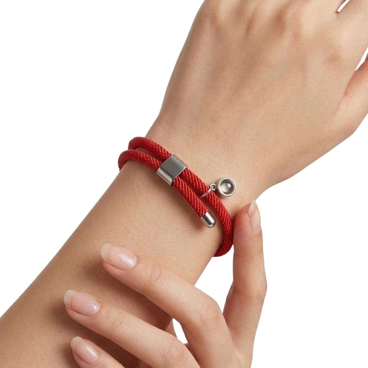 His/Her Adjustable Braided Rope photo Projection Bracelet- SnapEyelet