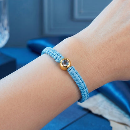 His/Her Braided Rope photo Projection DROP Bracelet- SnapEyelet