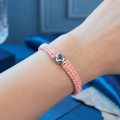 His/Her Braided Rope photo Projection DROP Bracelet- SnapEyelet