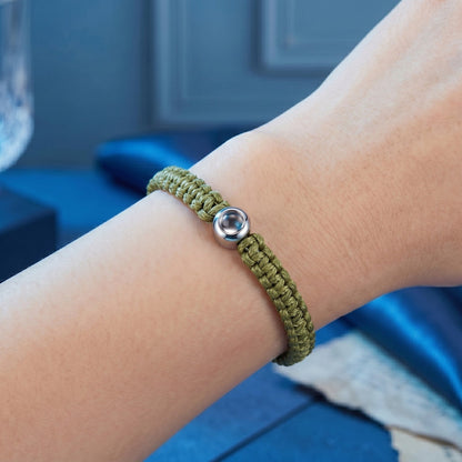 His/Her Braided Rope photo Projection DROP Bracelet- SnapEyelet