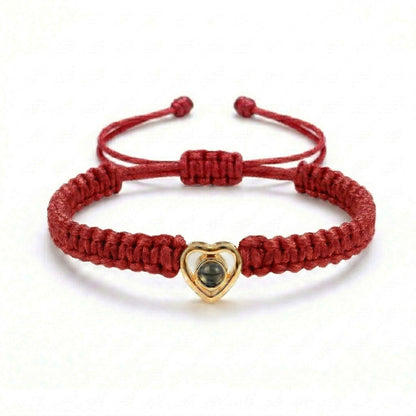 His/Her Braided Rope photo Projection heart Bracelet- SnapEyelet
