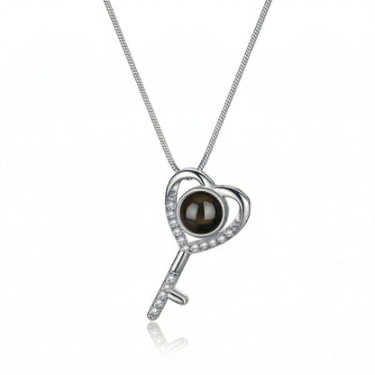 The Hidden Portrait projection key Necklace