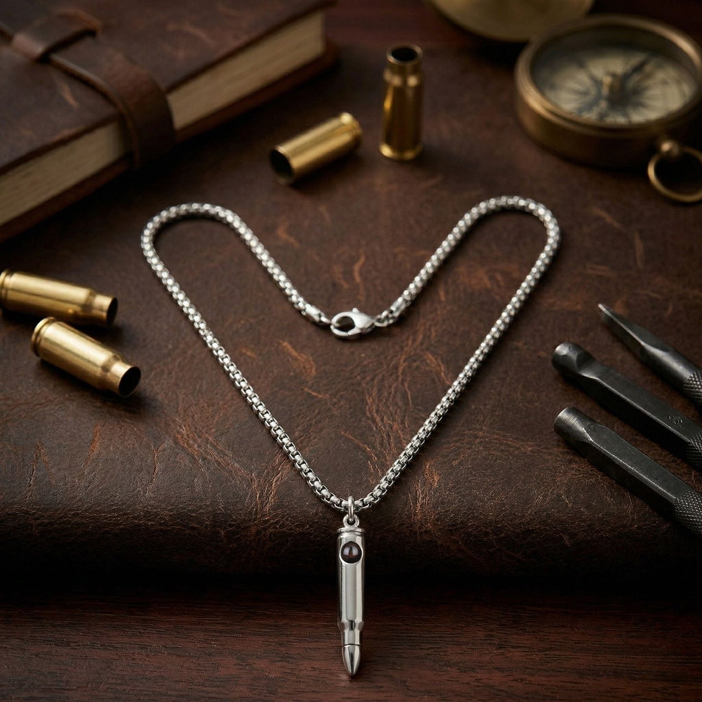Men's Bullet Shape Necklace SnapEyelet
