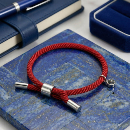 His/Her Adjustable Braided Rope photo Projection Bracelet- SnapEyelet