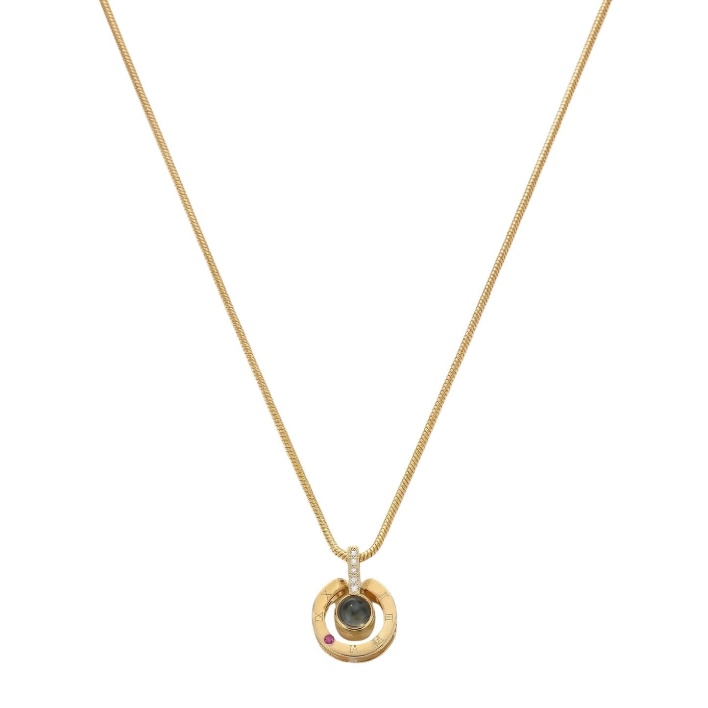Roman  circle hidden photo projection Necklace-SnapEyelet
