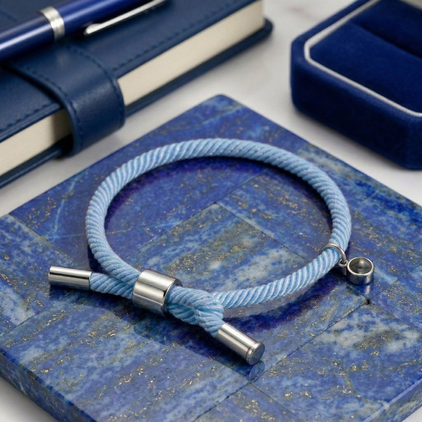 His/Her Adjustable Braided Rope photo Projection Bracelet- SnapEyelet