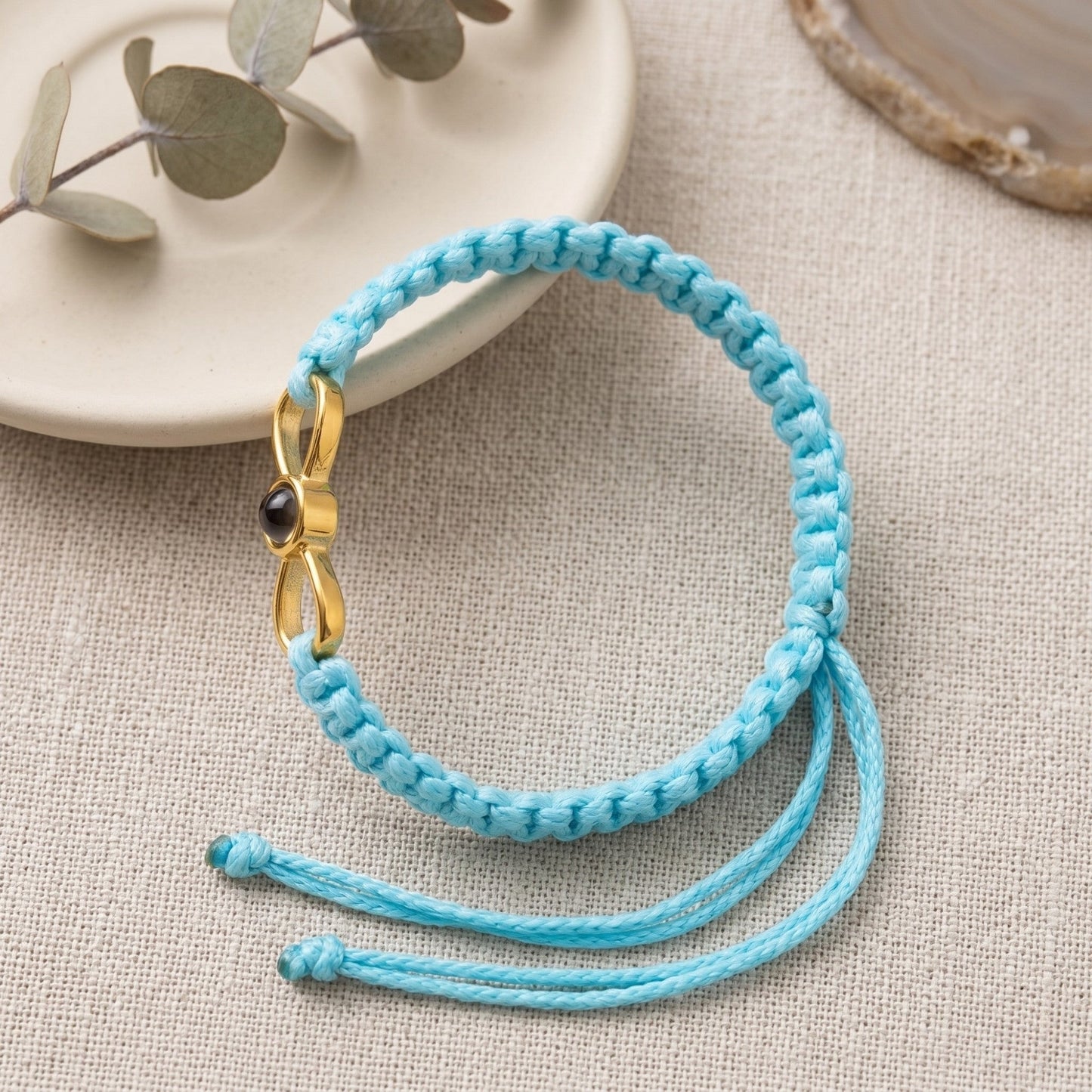 His/Her Braided Rope photo Projection INFINITE Bracelet- SnapEyelet
