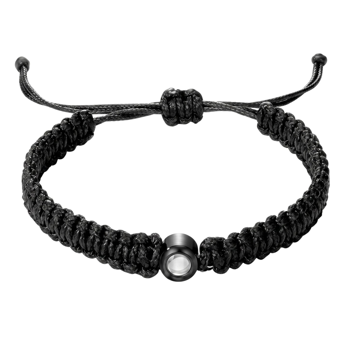 His/Her Braided Rope photo Projection DROP Bracelet- SnapEyelet