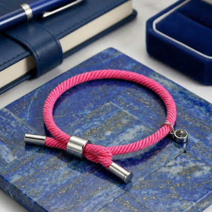 His/Her Adjustable Braided Rope photo Projection Bracelet- SnapEyelet
