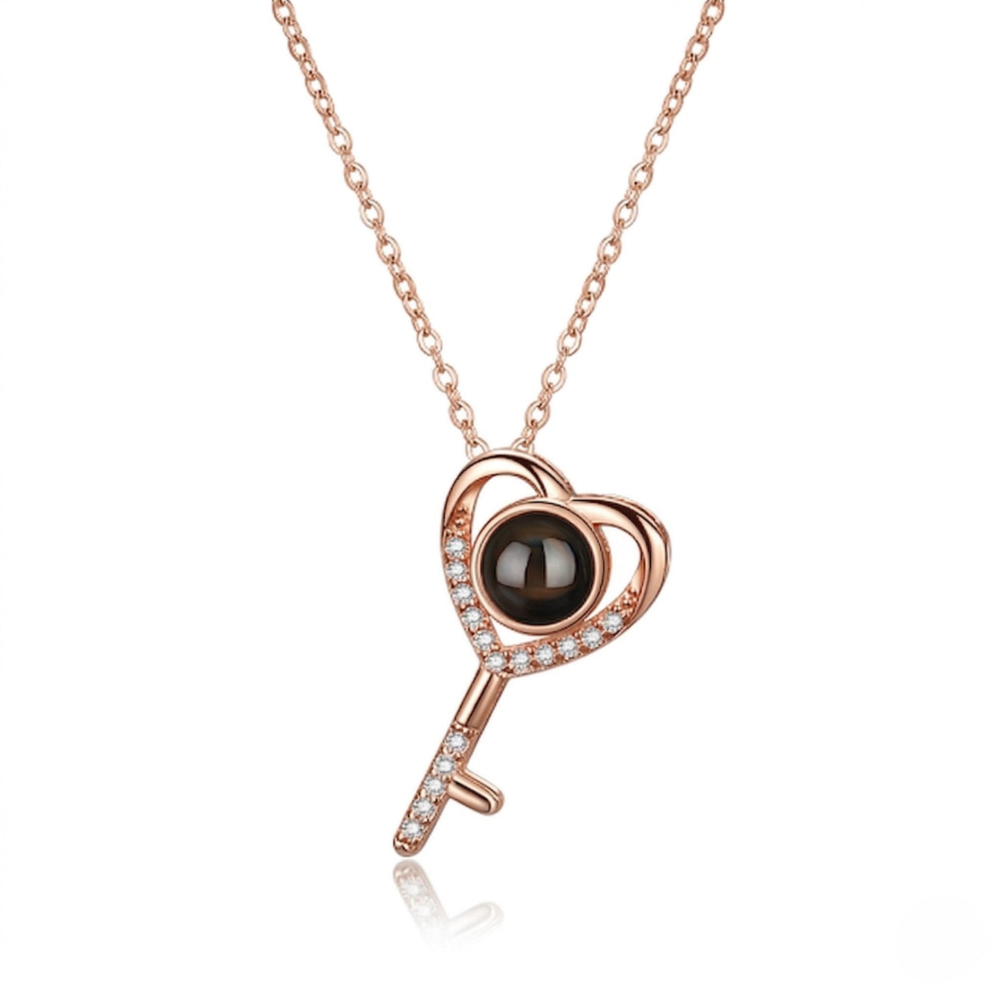 The Hidden Portrait projection key Necklace