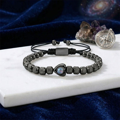Titanium beads heart projection bracelet- SnapEyelet