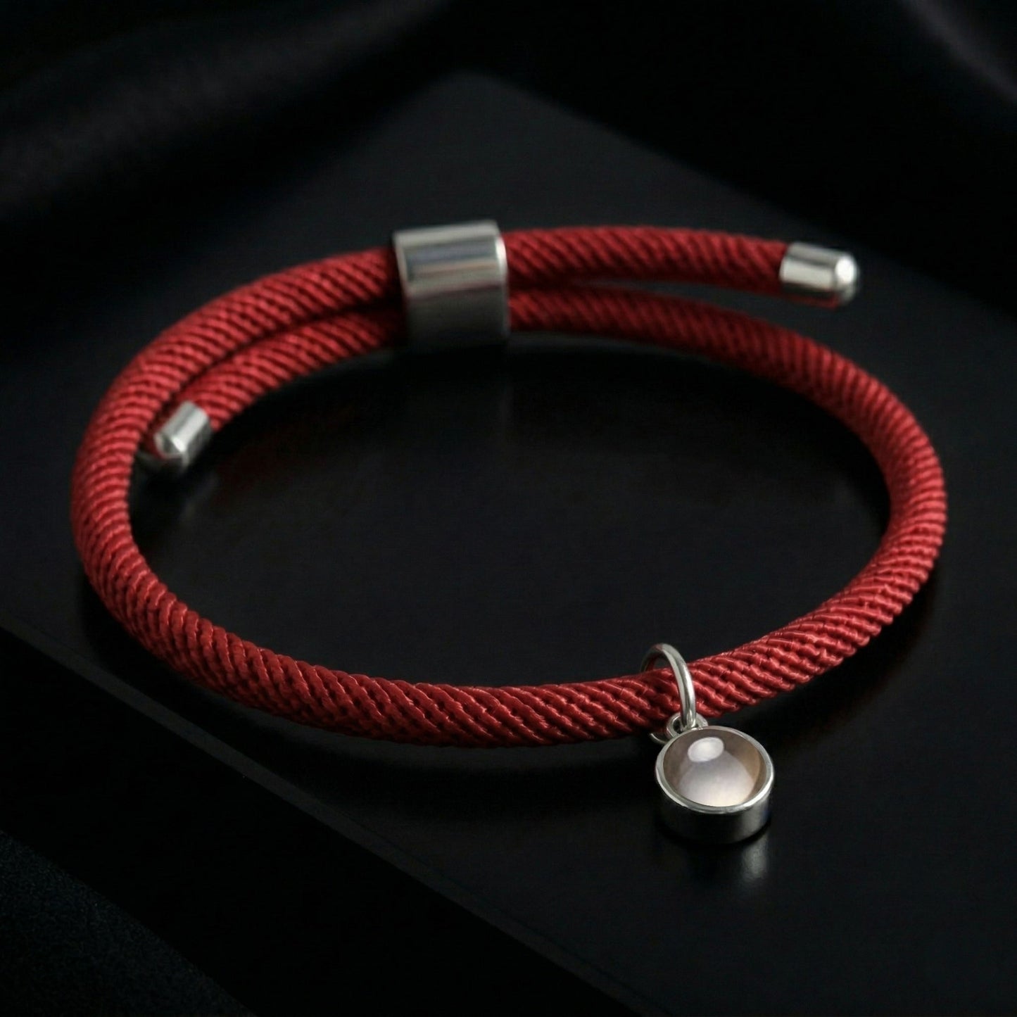 His/Her Adjustable Braided Rope photo Projection Bracelet- SnapEyelet