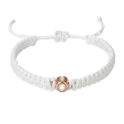 His/Her Braided Rope photo Projection DROP Bracelet- SnapEyelet