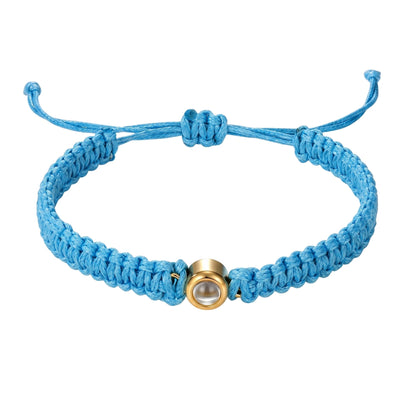 His/Her Braided Rope photo Projection DROP Bracelet- SnapEyelet