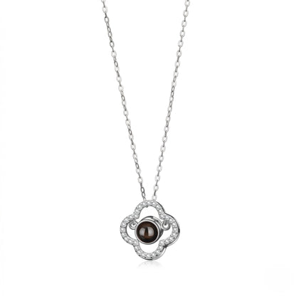 Hidden photo projection square Necklace- SnapEyelet